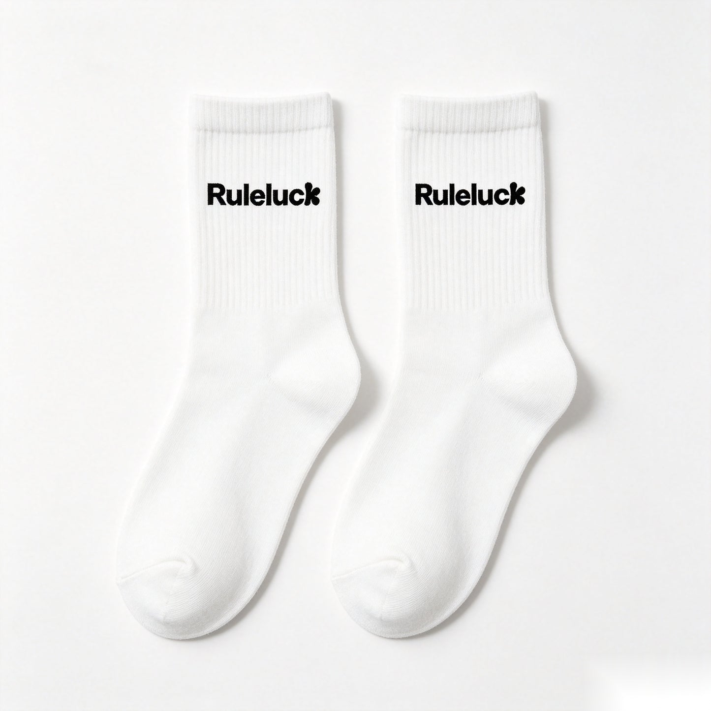 Ruleluck Crew Socks 4 Pairs, Classic Ribbed Mid Calf Casual Socks, Soft Breathable Daily Fashion Crew Socks, Versatile Athletic Street Style Mid Socks for Women & Men