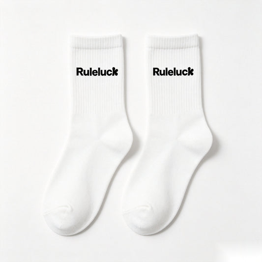 Ruleluck Crew Socks 4 Pairs, Classic Ribbed Mid Calf Casual Socks, Soft Breathable Daily Fashion Crew Socks, Versatile Athletic Street Style Mid Socks for Women & Men