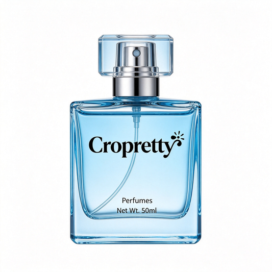 Cropretty Men’s Eau de Toilette, Fresh Aquatic Ocean Scent Long Lasting Cologne for Men, Light Blue Portable Square Glass Perfume, Daily Dating Office Fragrance Gift for Him