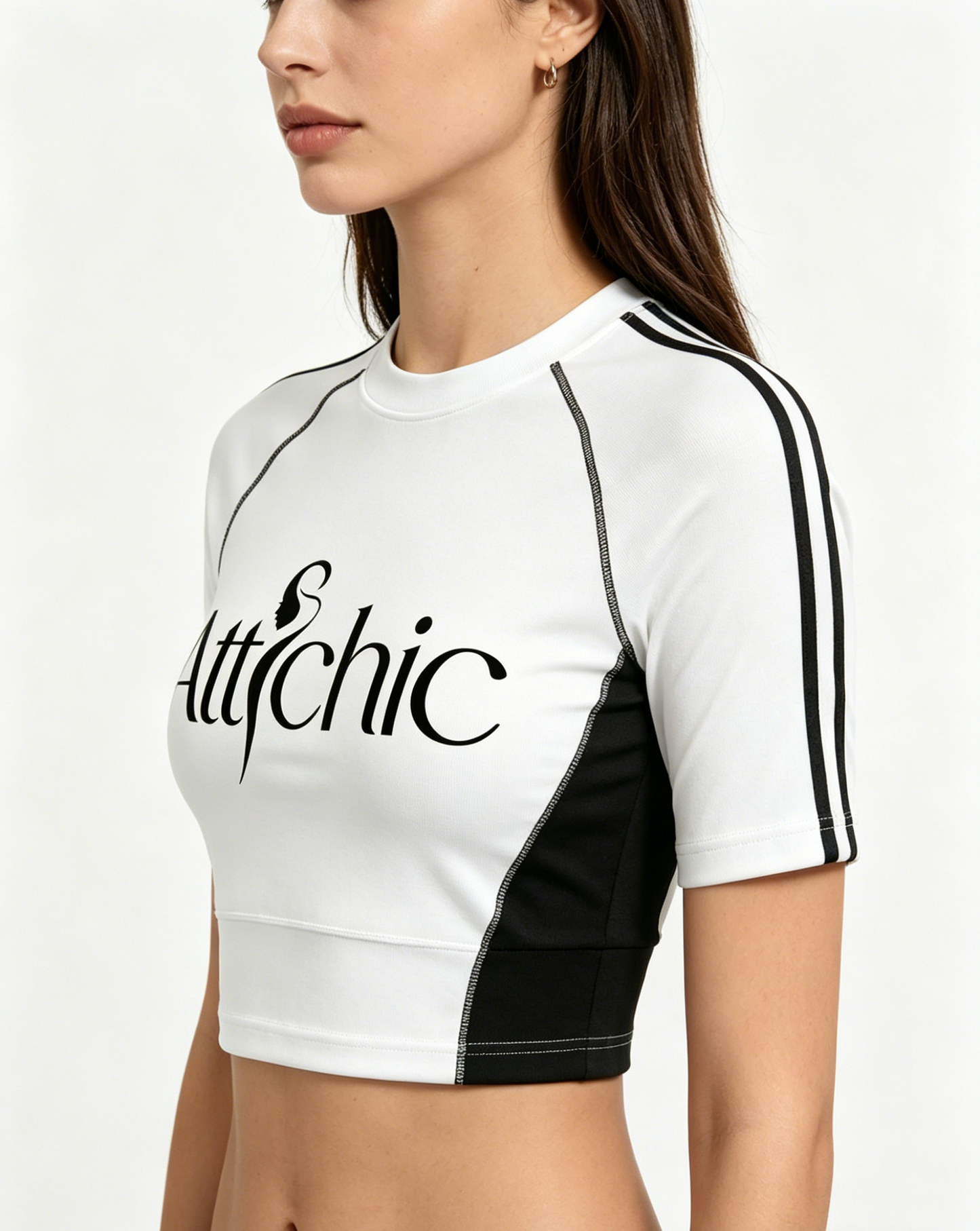 【Attichic Sporty Color-Block Crop Top】—— Stylish & Functional Wardrobe Staple