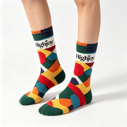 【Highjoy Geometric Crew Socks】—— The Perfect Blend of Fun & Daily Comfort
