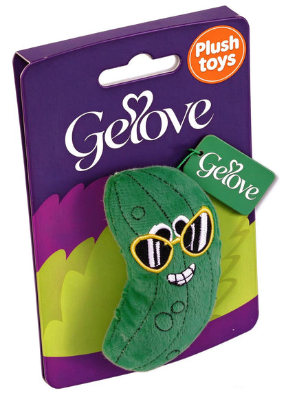 Gelove Cool Pickle Plush Toy, Cute Stuffed Cucumber Plush Doll, Soft Small Pickle Stuffed Figure with Embroidered Face for Kids & Collectors
