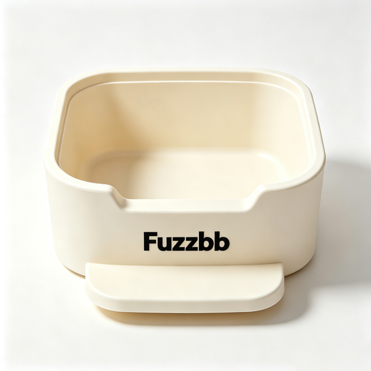 Fuzzbb Cat Litter Pan, Open Top Kitten Litter Box with Anti-Splash Design, Durable Smooth Cat Litter Container for Indoor Cats