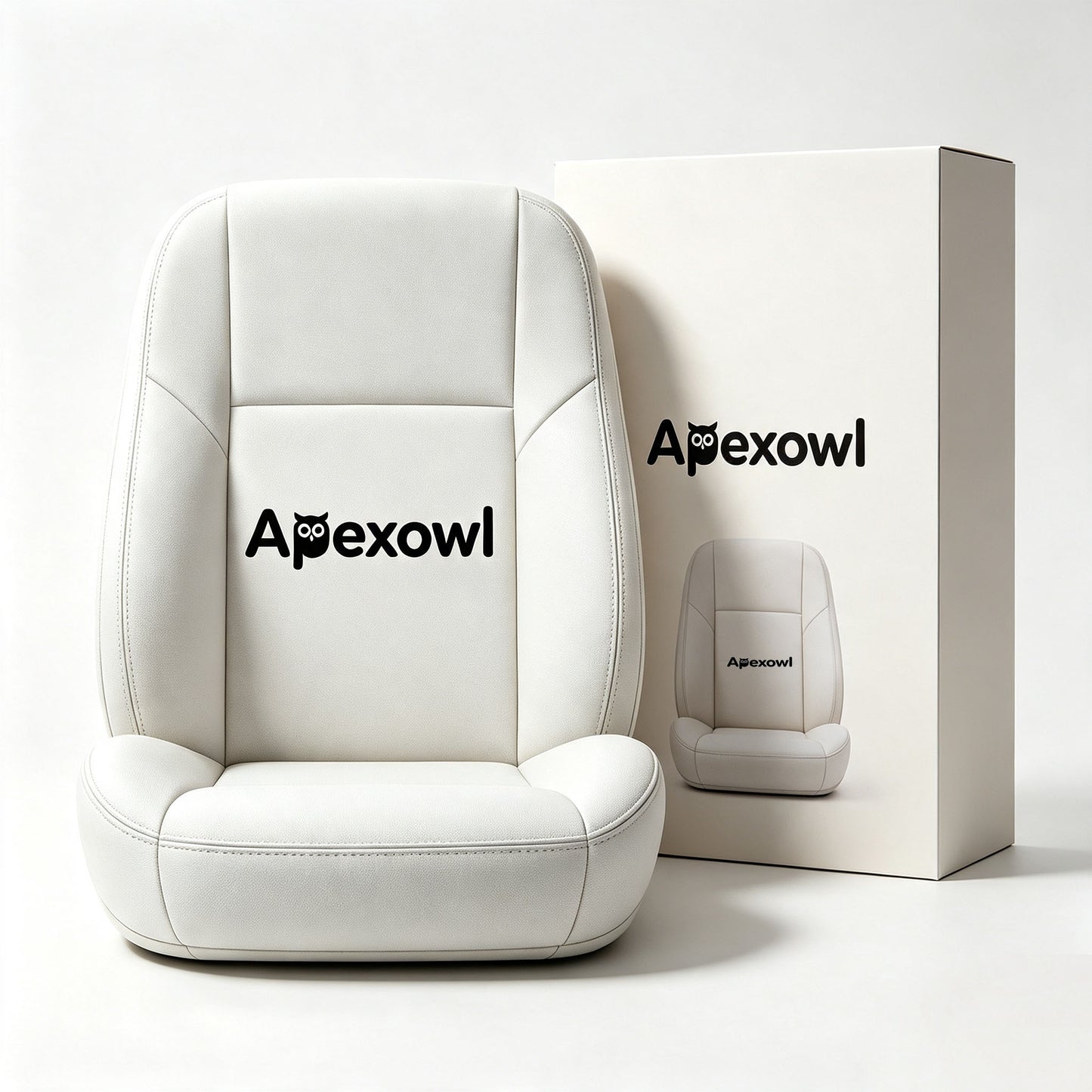 Apexowl Full Set Vehicle Seat Cushion, Premium Faux Leather Car Seat Covers, Ergonomic Support Seat Protector for Sedan SUV Truck, Comfortable All-Season Auto Seat Pad