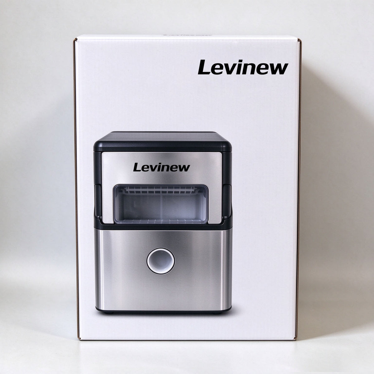 Levinew Countertop Ice Maker, Compact Stainless Steel Ice Machine for Home, Fast Ice Production for Party and Daily Drink Use