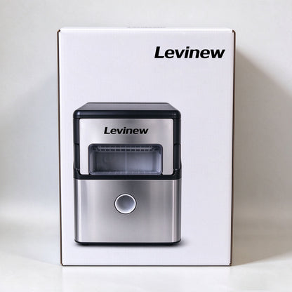 Levinew Countertop Ice Maker, Compact Stainless Steel Ice Machine for Home, Fast Ice Production for Party and Daily Drink Use