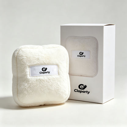 Claparty Square Fluffy Stuffed Plush Toy, Cute White Soft Throw Pillow Decor, Cozy Plush Cushion for Bedroom Sofa Home Decoration Gift for Kids Adults