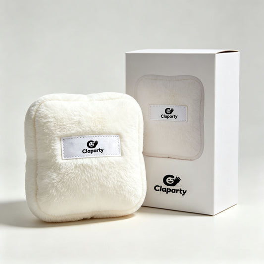 Claparty Square Fluffy Stuffed Plush Toy, Cute White Soft Throw Pillow Decor, Cozy Plush Cushion for Bedroom Sofa Home Decoration Gift for Kids Adults