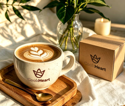 CookHeart Coffee Cups, Speckled Ceramic Latte Mug, Large Wide Mouth Coffee Mug for Cappuccino, Latte, Tea, Microwave & Dishwasher Safe, Home Office Coffee Cup with Gift Box