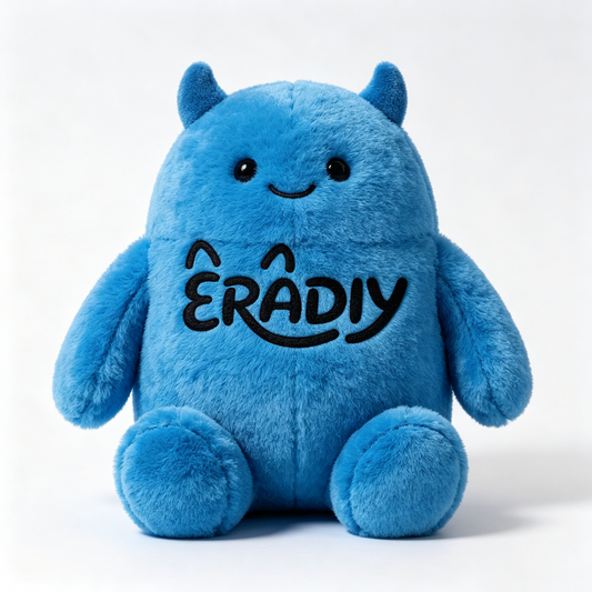 ERADIY Cute Blue Monster Plush Toy, Soft Fluffy Stuffed Animal Doll, Safe Skin-Friendly Plush Pillow Buddy for Toddlers Kids, Perfect Bedtime Companion & Birthday Gift