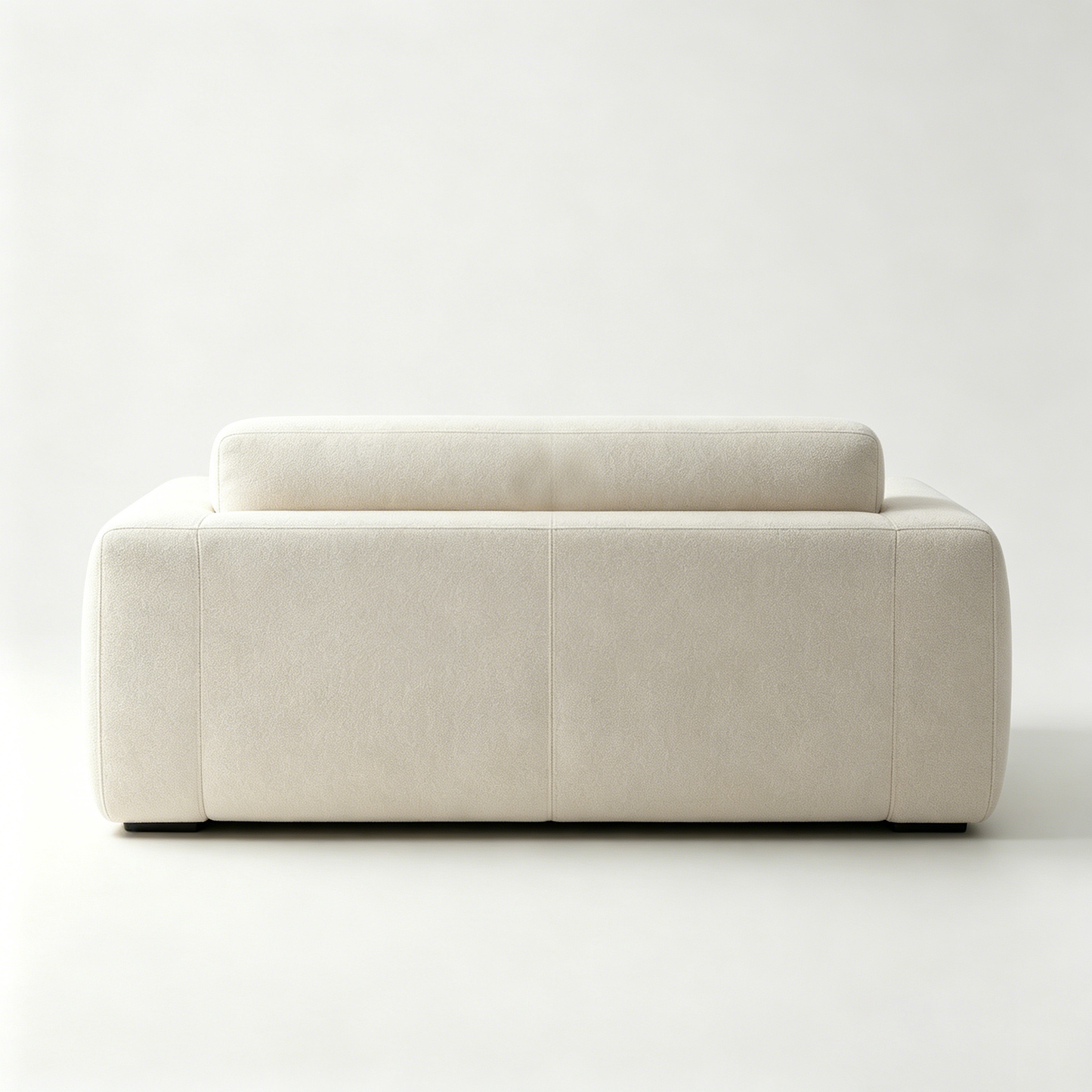 Sumnat 2-Seater Cloud Loveseat Sofa, Cream Bouclé Fabric Modern Minimalist Couch, Oversized Square Arm Comfy Small Sofa for Living Room Apartment Studio