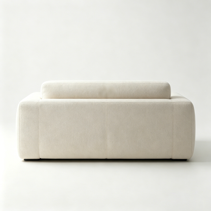 Sumnat 2-Seater Cloud Loveseat Sofa, Cream Bouclé Fabric Modern Minimalist Couch, Oversized Square Arm Comfy Small Sofa for Living Room Apartment Studio