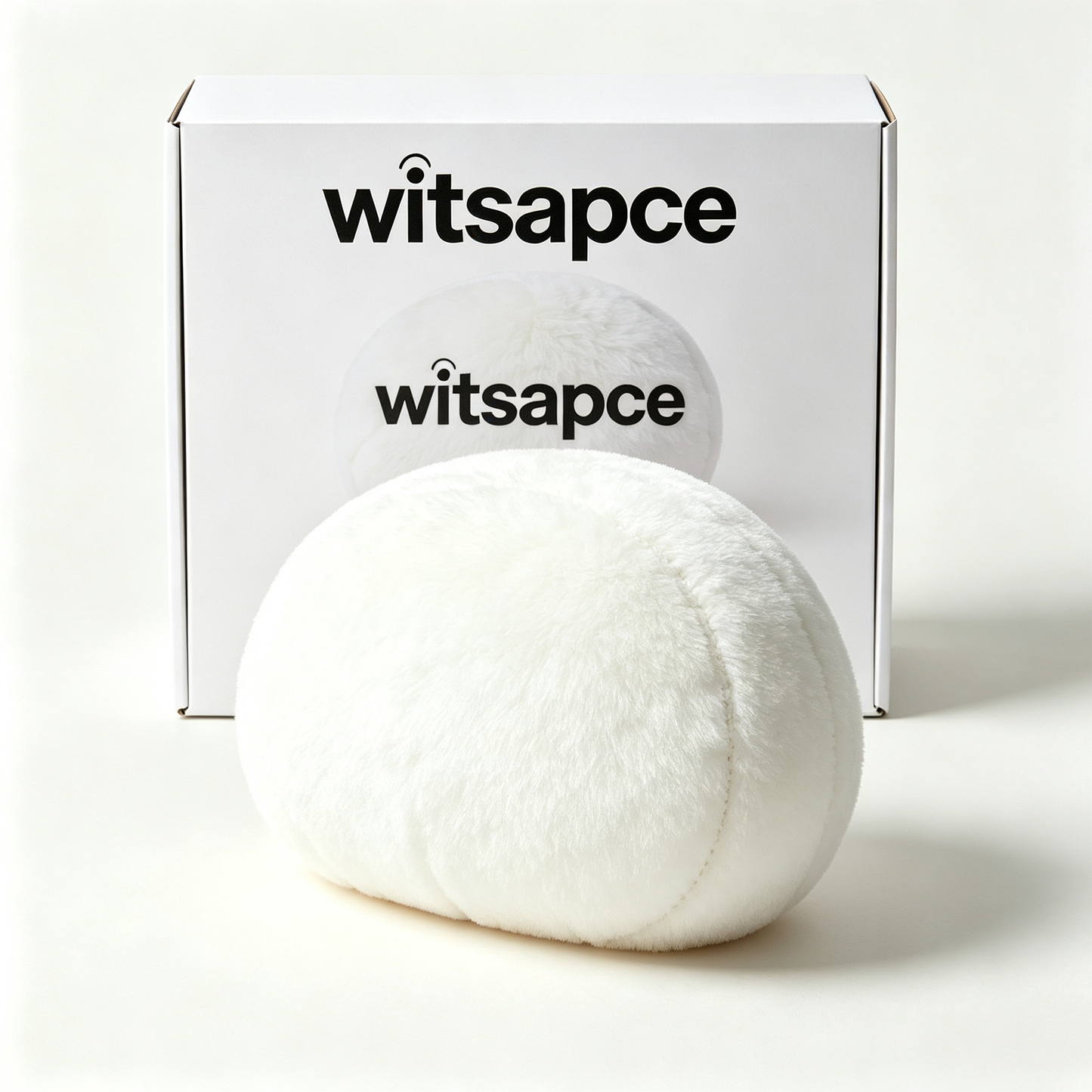 witsapce Minimalist White Plush Round Stuffed Throw Plush toys, Soft Fluffy Decorative Plush Figure Accent Ornament for Home Bedroom Decor
