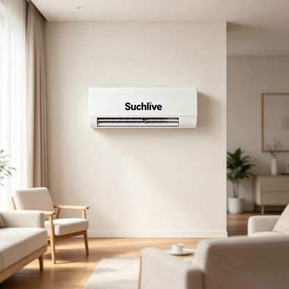 Suchlive Wall Mount Split Air Conditioner, Full Room Even Cooling Wall AC Unit, Multi-Function Quiet Home Air Conditioner, Ideal Cooling Solution for Bedroom, Apartment & Living Room All Summer Long