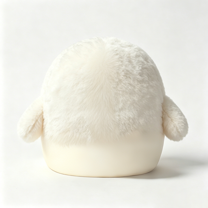 Sunjump Round Chubby Plush Stuffed Toy, Ultra Soft Fluffy Round Hug Pillow Plushie, Cute Minimalist White Stuffed Doll for Sofa Decor Sleep Companion Holiday Gift