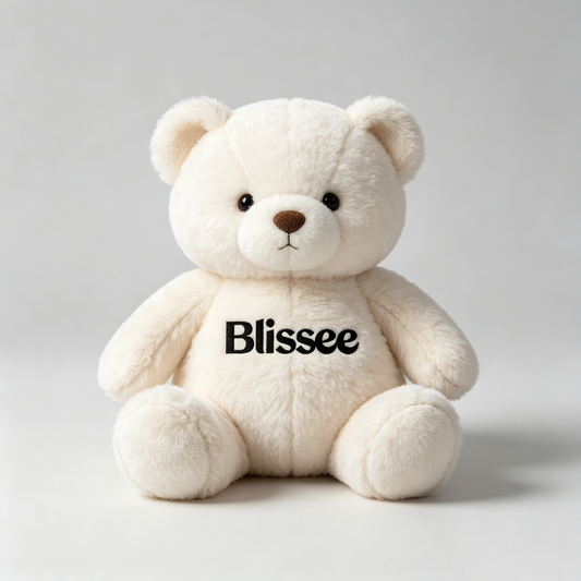 Blissee Cream Plush Teddy Bear Stuffed Animal, Ultra Soft Fluffy Bear Plush Toy, Cute Huggable Bear Doll for Baby Shower Birthday Gift Home Decor