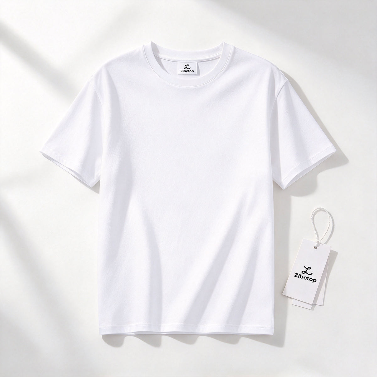 Zibetop Classic Crew Neck Plain Short Sleeve T-Shirt, Premium Soft Cotton Basic Tee for Men Casual Daily Wear