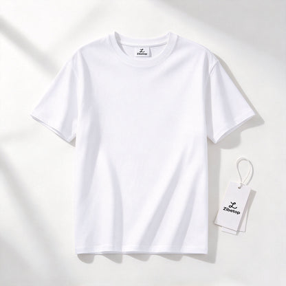 Zibetop Classic Crew Neck Plain Short Sleeve T-Shirt, Premium Soft Cotton Basic Tee for Men Casual Daily Wear