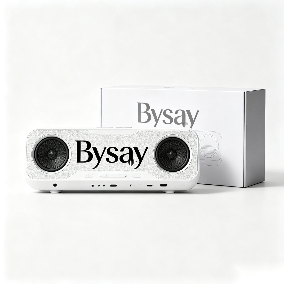 Bysay Dual-Driver Stereo Bluetooth Speaker, Portable Wireless Speaker with Multiple Connection Modes, Hi-Fi Sound Music Speaker for Bedroom, Camping