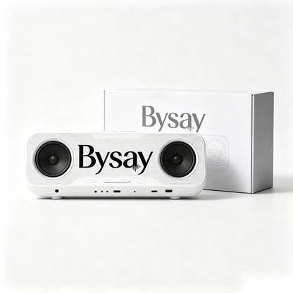 Bysay Dual-Driver Stereo Bluetooth Speaker, Portable Wireless Speaker with Multiple Connection Modes, Hi-Fi Sound Music Speaker for Bedroom, Camping