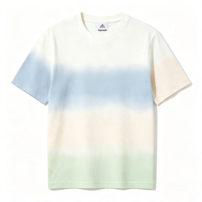 Topnadir Ombre Gradient Crew Neck T‑Shirt, Soft Lightweight Summer Casual Short Sleeve Top Unisex