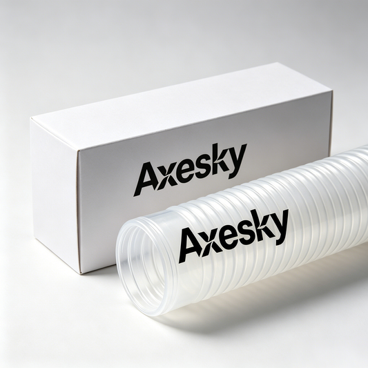 Axesky Clear Flexible Plastic Corrugated Drain Pipe, Bendable Expandable Plumbing Tube for Sink, Vent, Washing Machine & DIY Home Drainage Projects