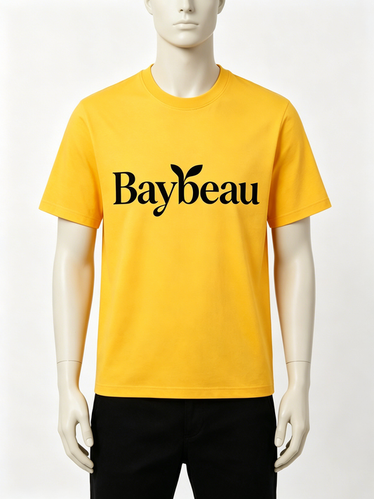 【Baybeau Bright Yellow Logo T-shirts】—— Comfortable Daily Wear with Stylish Brand Aesthetics