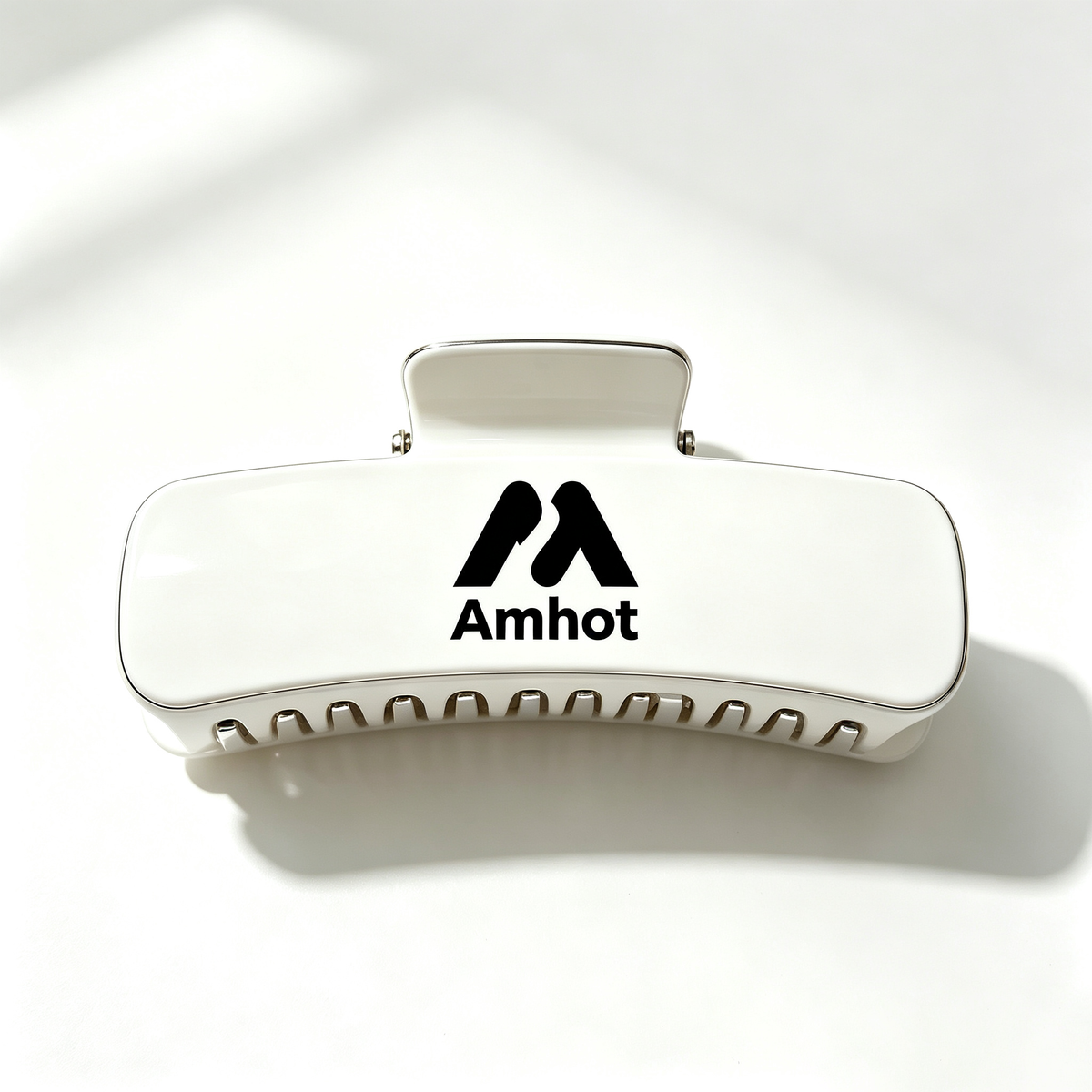 Amhot Large Hair Claw Clip, Non‑Slip Strong Hold Hair Barrettes, Fashion Rectangle Hair Accessories for Thick Thin Hair, White