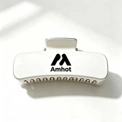 Amhot Large Hair Claw Clip, Non‑Slip Strong Hold Hair Barrettes, Fashion Rectangle Hair Accessories for Thick Thin Hair, White