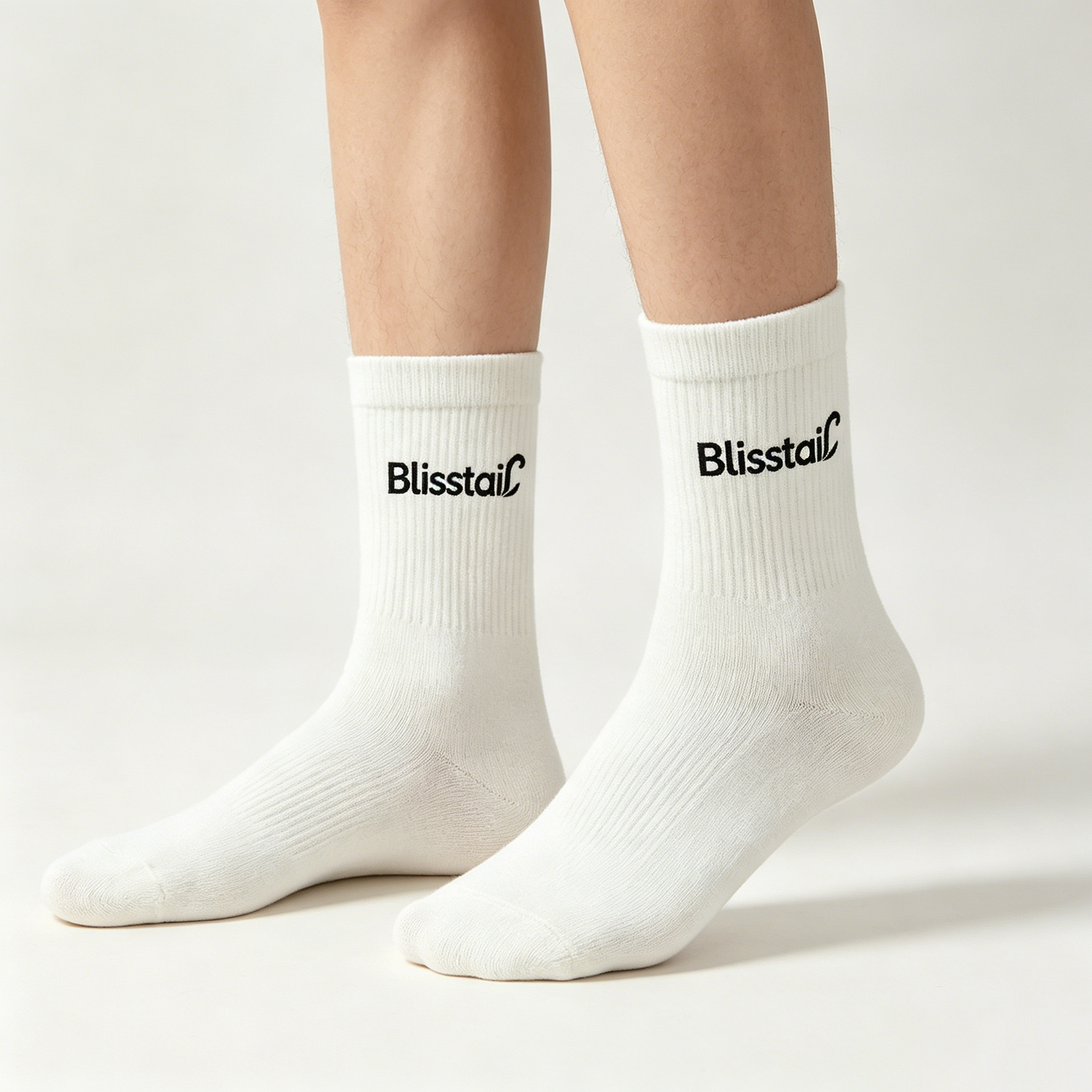 Blisstail 3 Pairs Soft Cotton Crew Socks Breathable Mid Calf Casual Sports Socks Unisex