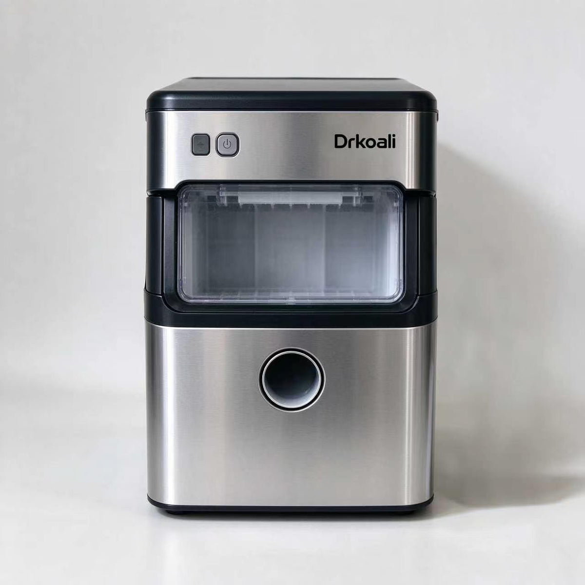 Drkoali Countertop Ice Maker Machine, Fast Ice Making Portable Stainless Steel Ice Machine, Compact Ice Maker for Home Kitchen Office Bar Party Camping