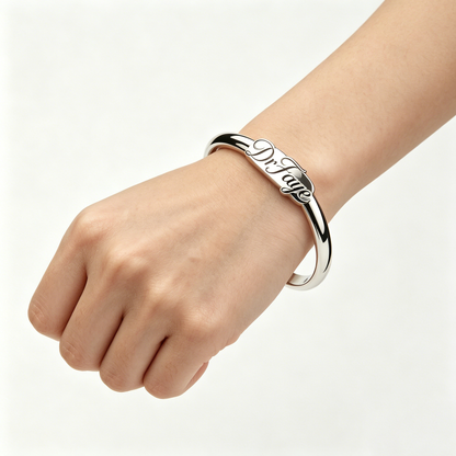 DrFaye Sleek Silver Bangle Bracelet, Hypoallergenic & Tarnish-Resistant, Stackable Cuff Jewelry for Women