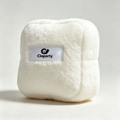 Claparty Square Fluffy Stuffed Plush Toy, Cute White Soft Throw Pillow Decor, Cozy Plush Cushion for Bedroom Sofa Home Decoration Gift for Kids Adults