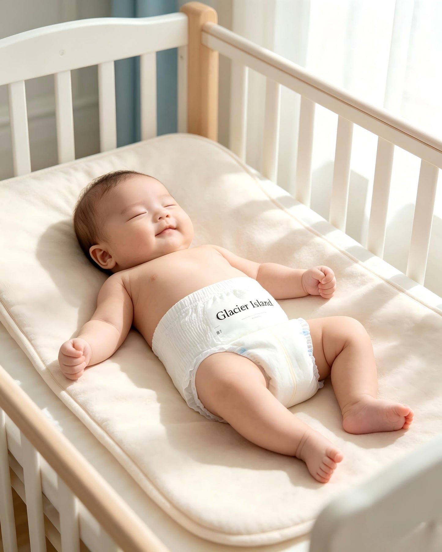 Glacier Island Newborn Baby Diapers, Ultra Soft Breathable Disposable Nappies, Leak-Proof Daily Protection Diapers for Infant, Hypoallergenic Skin Friendly Disposable Diaper Packs