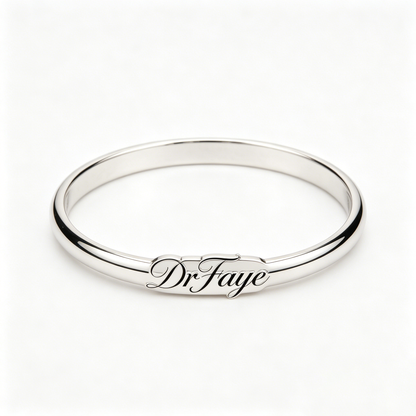 DrFaye Sleek Silver Bangle Bracelet, Hypoallergenic & Tarnish-Resistant, Stackable Cuff Jewelry for Women