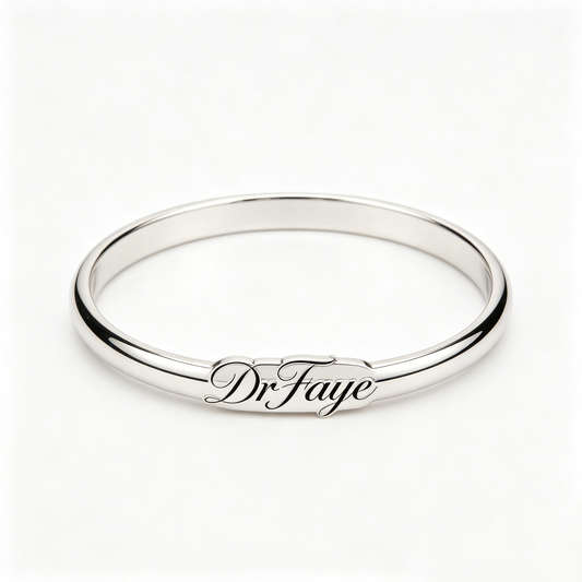 DrFaye Sleek Silver Bangle Bracelet, Hypoallergenic & Tarnish-Resistant, Stackable Cuff Jewelry for Women