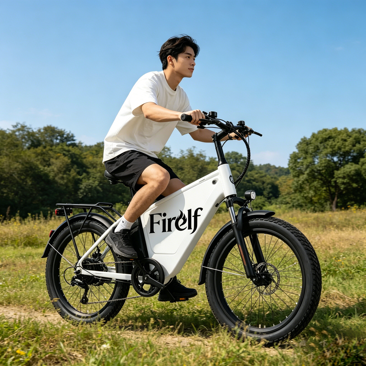 Firelf Fat Tire Electric Bike for Adults, All Terrain Electric Bicycle with Removable Large Capacity Battery, Dual Disc Brake & Full Suspension Ebike, 3 Working Modes Pedal Assist Ebike for Mountain Beach Urban Commute