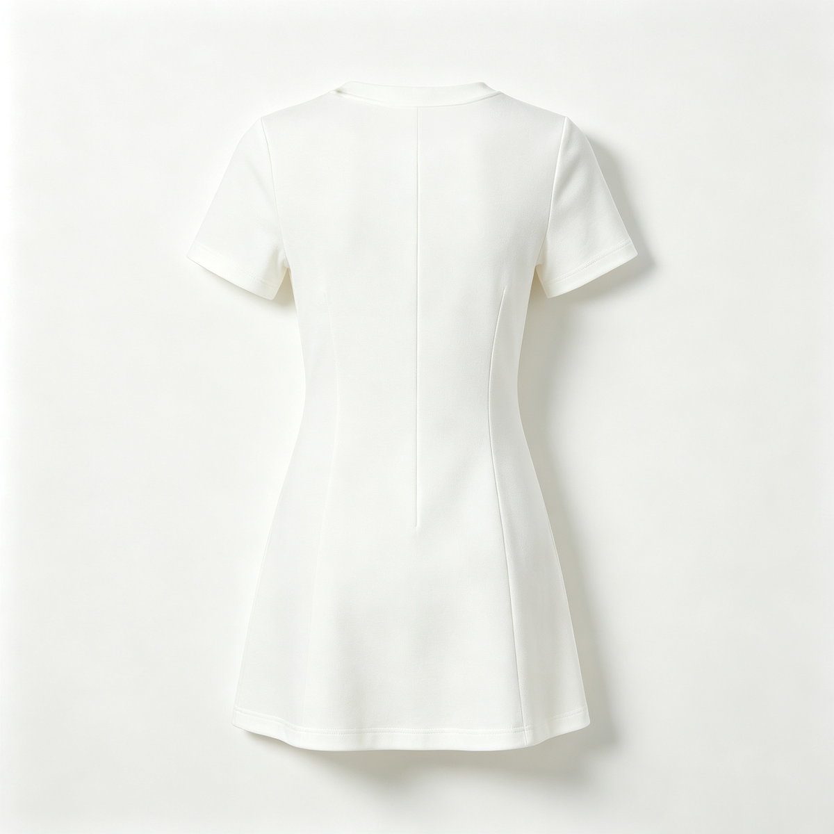 Wesunny Women's Solid White Short Sleeve Mini Dress, Crew Neck Slim Fit A-Line Casual Dress, Soft Stretchy Summer Dress for Daily Dating Party