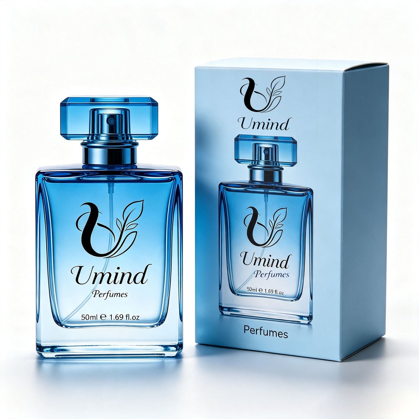 Umind Eau de Toilette Fresh Aquatic Woody Scent Perfume, Luxury Blue Square‑Glass Fragrance Bottle for Men, Long‑Lasting Cologne for Daily Work Dating
