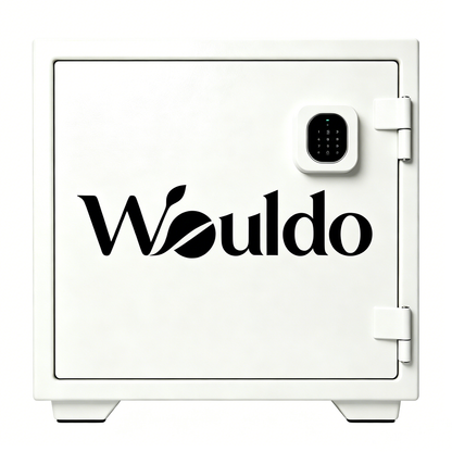 Wouldo White Digital Keypad Home Safe Box, Heavy Duty Steel Security Cabinet, Small Fireproof Anti-Theft Safe for Cash Jewelry Documents Office Bedroom Storage