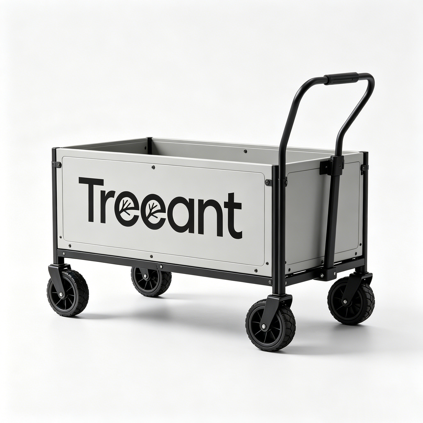 Treeant Collapsible Heavy Duty Camping Wagon Cart, Large Capacity Foldable Outdoor Utility Trailer with All-Terrain Wheels & Adjustable Pull Handle, Portable Grocery Beach Garden Shopping Hand Cart for Picnic Fishing Travel