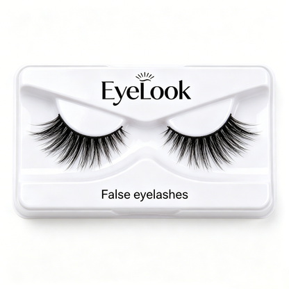 EyeLook Wispy Winged False Eyelashes, Natural Fluffy Cat Eye Lashes, Lightweight Reusable Faux Mink Eye Lashes for Daily Makeup Party Wedding Look