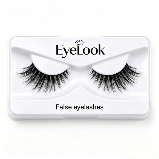 EyeLook Wispy Winged False Eyelashes, Natural Fluffy Cat Eye Lashes, Lightweight Reusable Faux Mink Eye Lashes for Daily Makeup Party Wedding Look