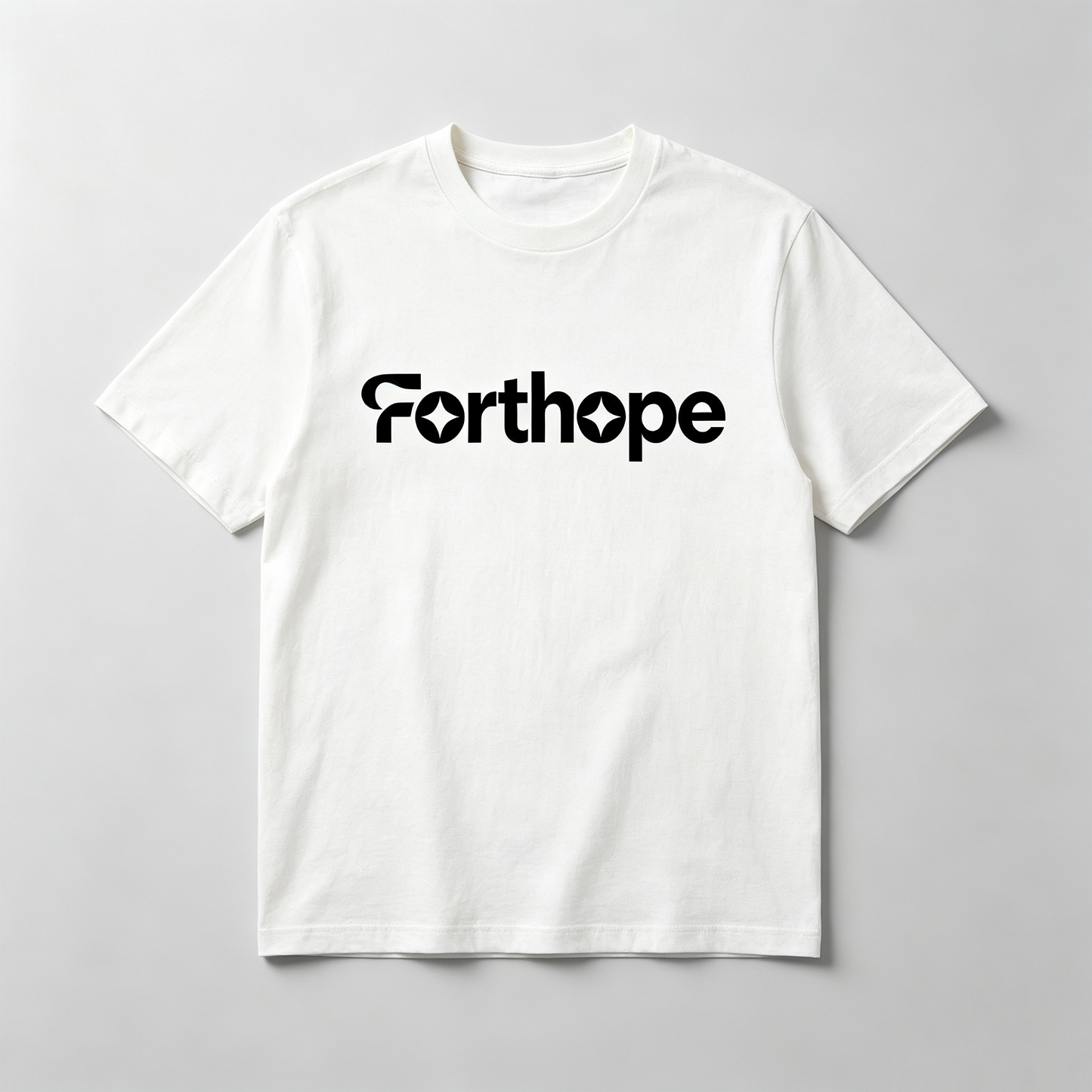 Forthope Crew Neck Short Sleeve Cotton T-Shirt, Minimal Letter Graphic Loose Fit Casual Everyday Basic Tee for Summer Street Daily Wear