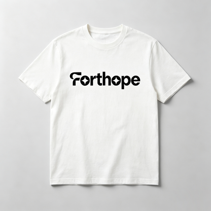 Forthope Crew Neck Short Sleeve Cotton T-Shirt, Minimal Letter Graphic Loose Fit Casual Everyday Basic Tee for Summer Street Daily Wear