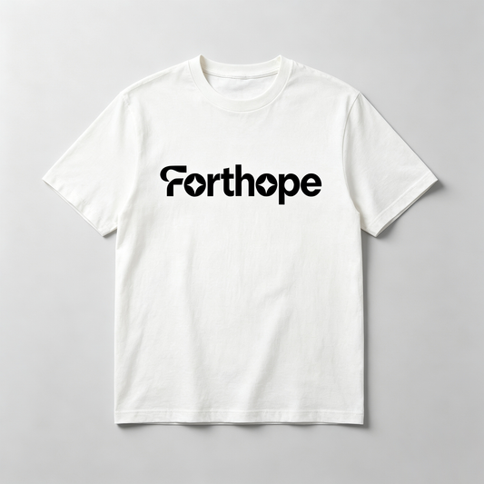 Forthope Crew Neck Short Sleeve Cotton T-Shirt, Minimal Letter Graphic Loose Fit Casual Everyday Basic Tee for Summer Street Daily Wear
