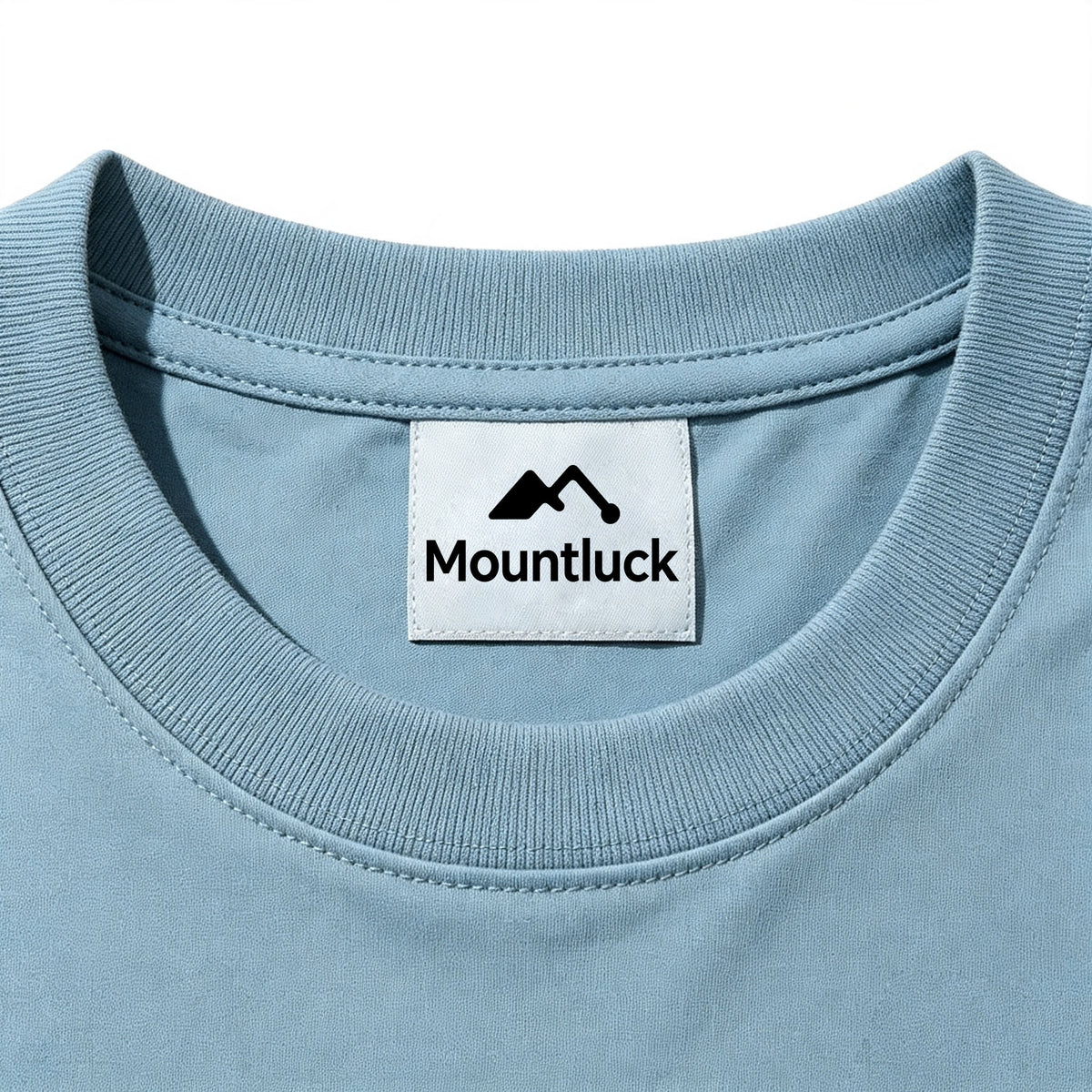 Mountluck Basic Crew Neck Short Sleeve T‑Shirt, Hazy Blue Soft‑Fit Plain Casual Tee