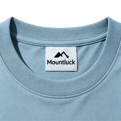 Mountluck Basic Crew Neck Short Sleeve T‑Shirt, Hazy Blue Soft‑Fit Plain Casual Tee