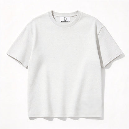 Steedbird Classic Crew Neck Cotton t-shirt, Soft Heather Gray Short Sleeve Tee, Versatile Solid Casual Unisex Tops for Daily Wear