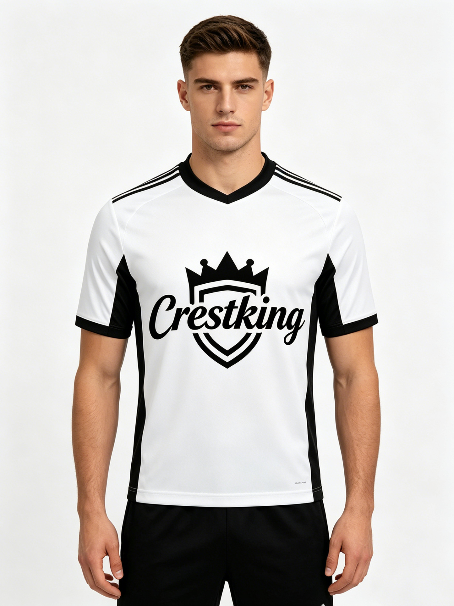 【Crestking Black & White Sport Jersey】—— Performance-Ready Style for Training & Street